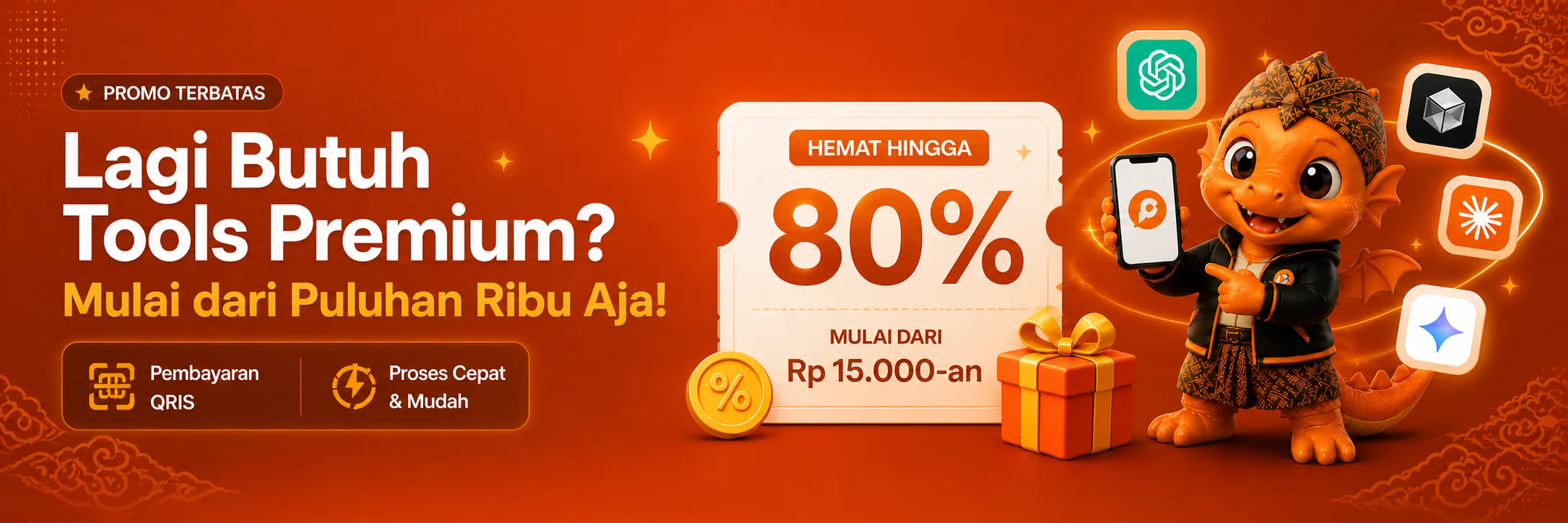 Hemat hingga 80% akses tools premium AI