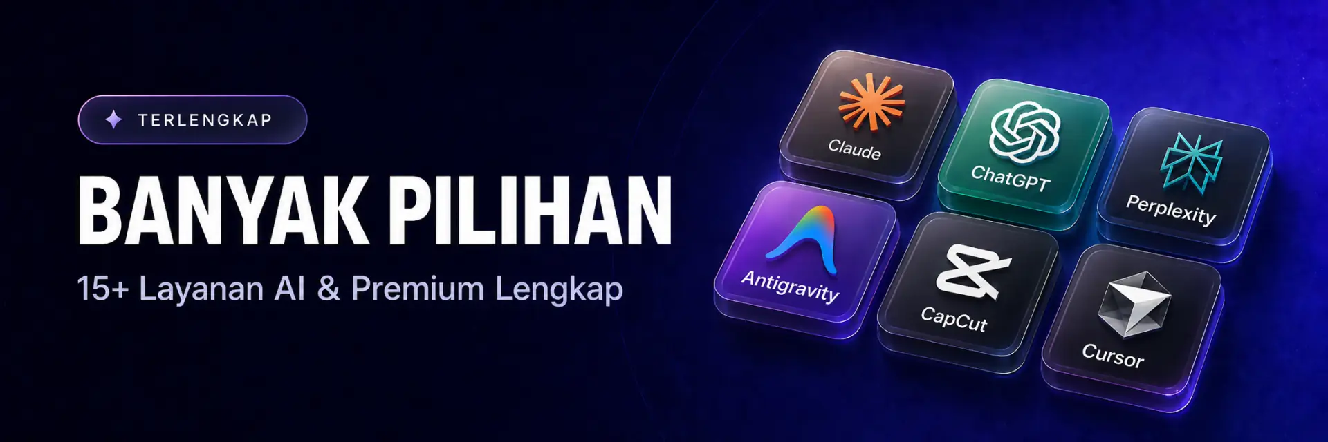 Banyak pilihan: 15+ layanan AI premium lengkap