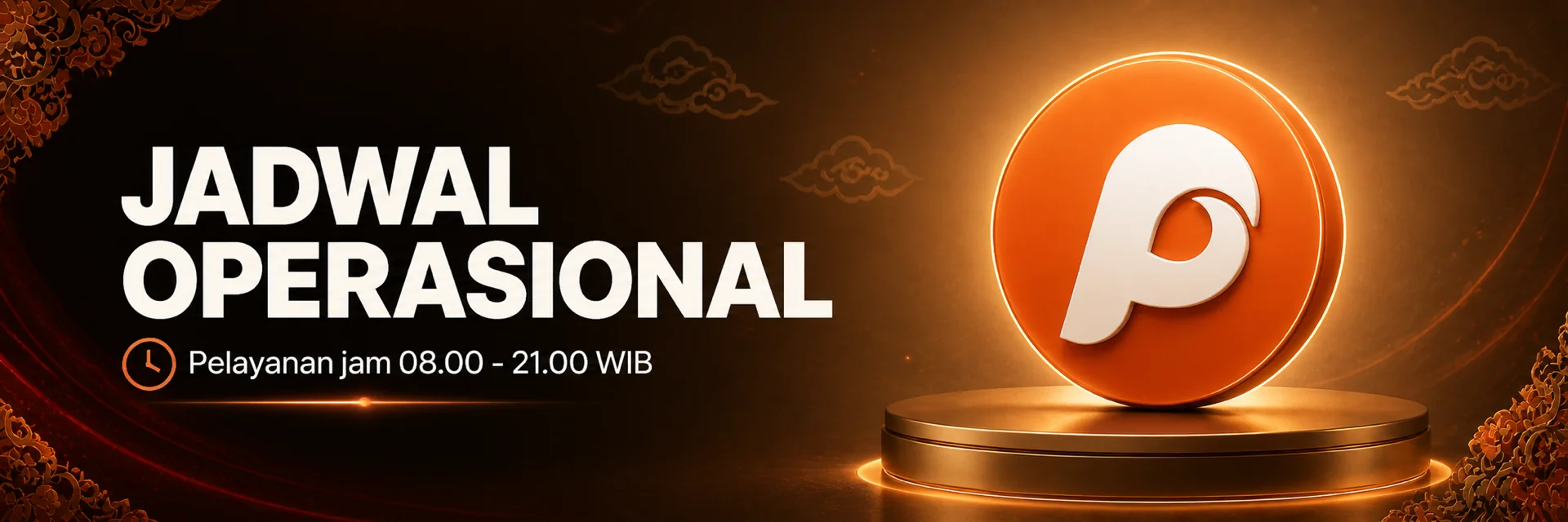 Jadwal operasional — pelayanan jam 08.00-21.00 WIB